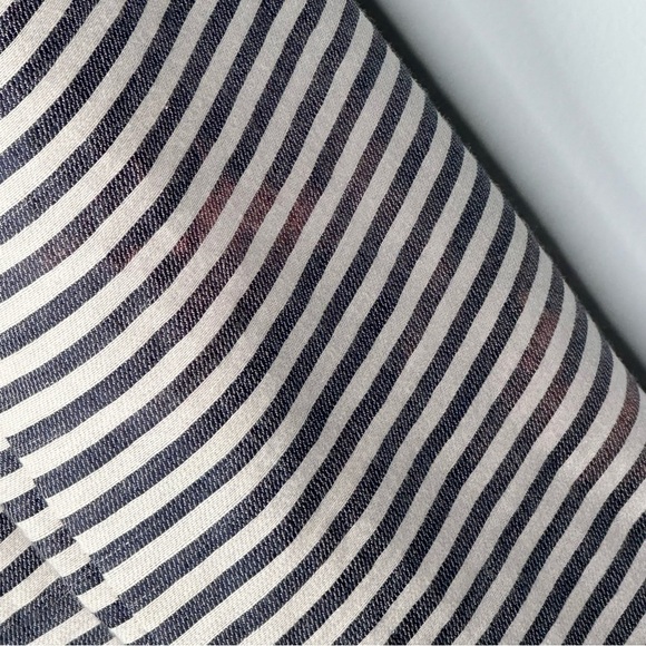 MADEWELL Striped One Button Blazer Navy Blue / White Size 0 Cotton Linen Blend - Picture 5 of 13